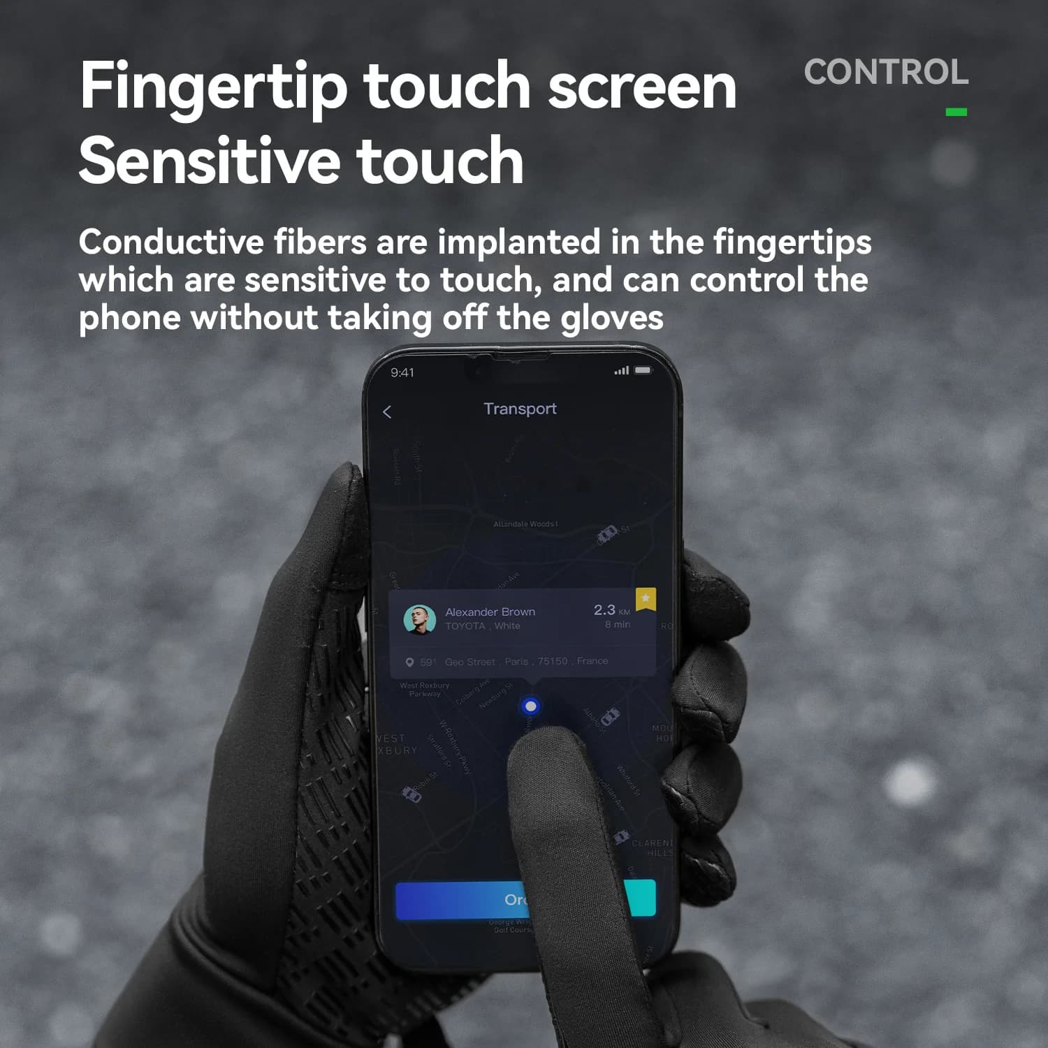 Graphene warme winddichte touchscreen winterfietshandschoenen