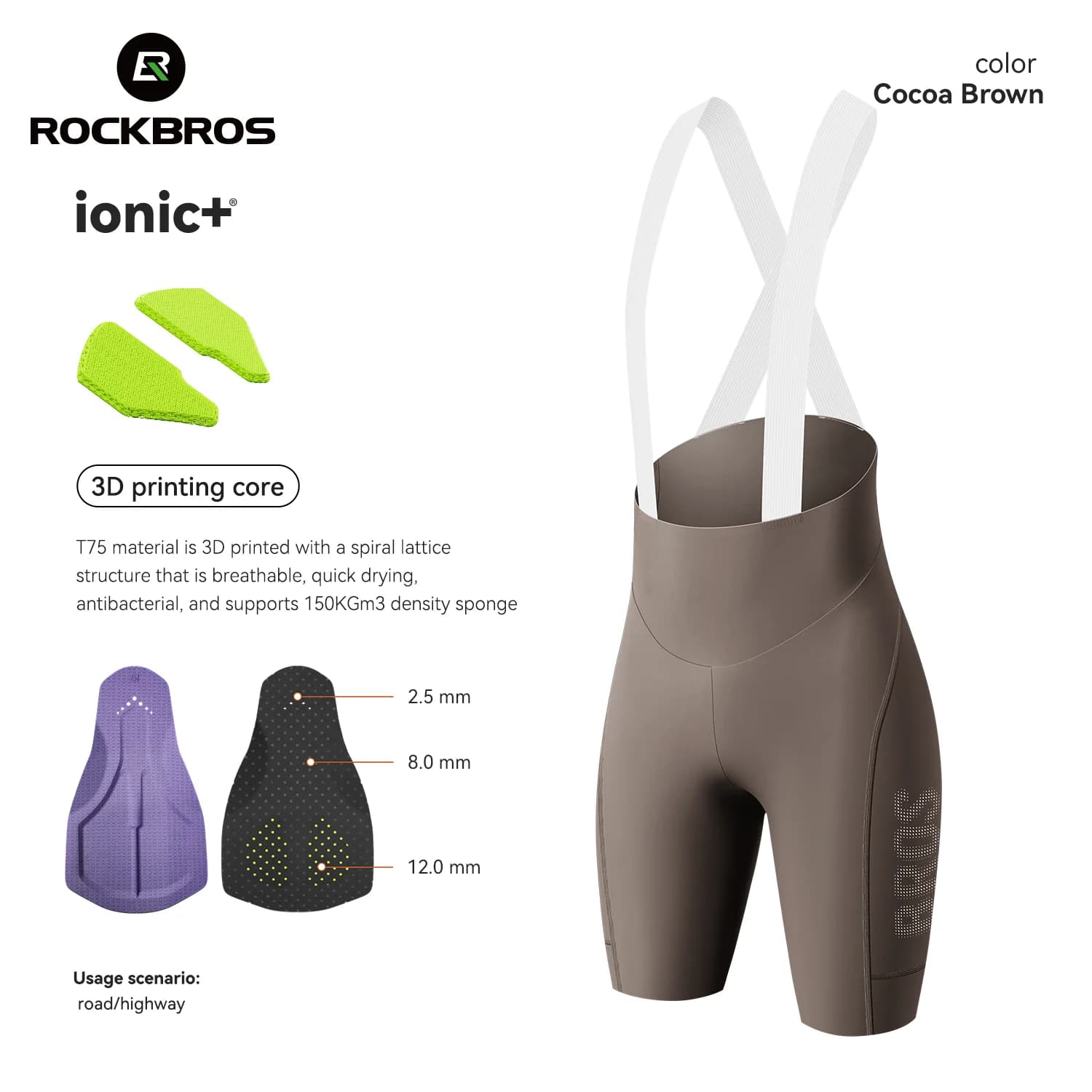 Dames Fietsshorts Met Bretels Hoog Elastisch 3D Padding