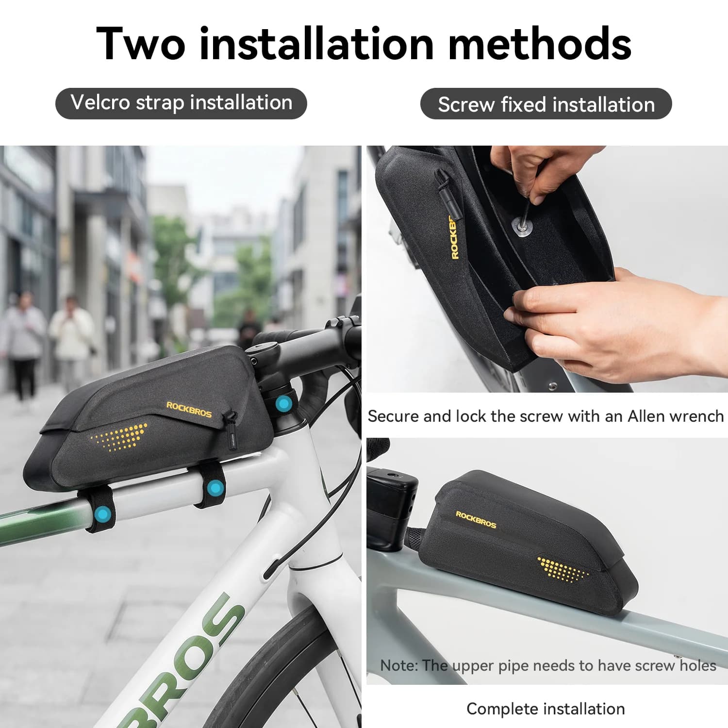Waterproof magnetische frametas voor fietsen, 0.8L