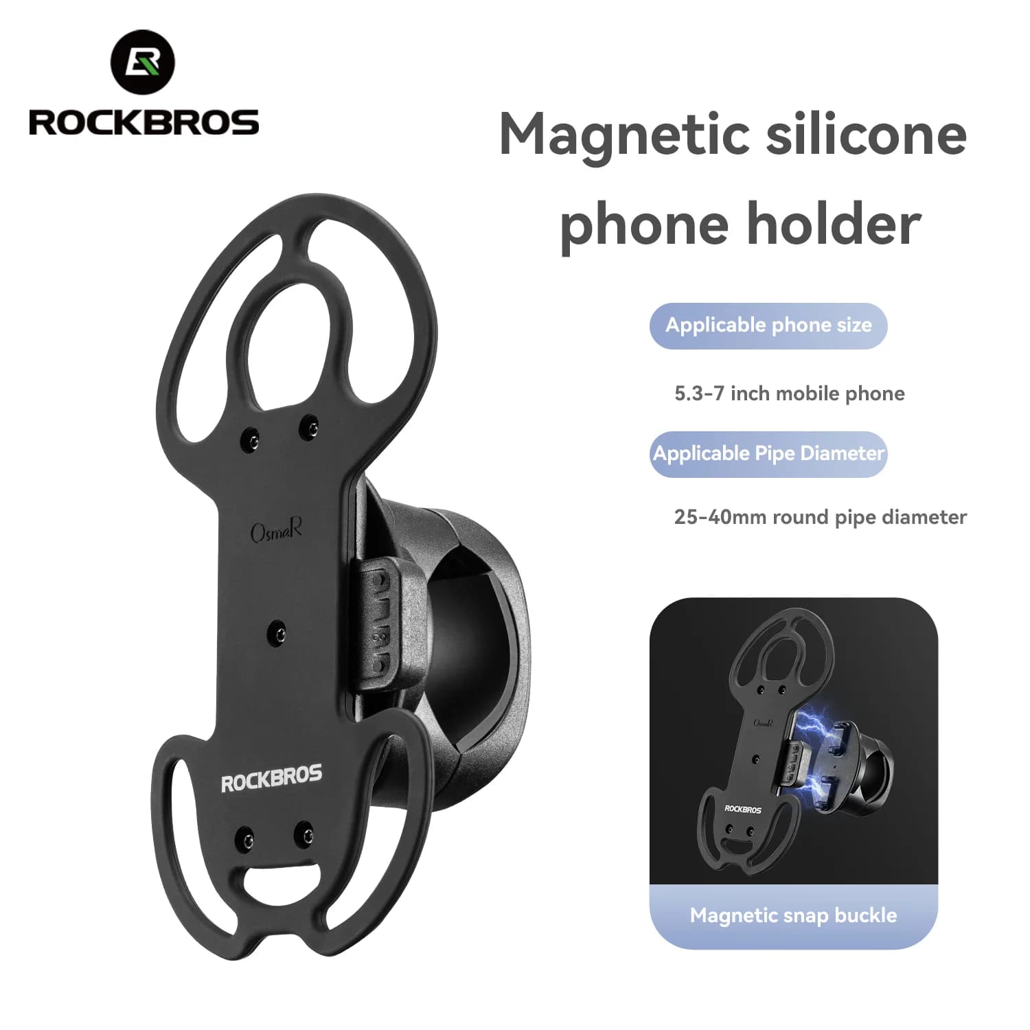 Magnetische Siliconen Fietstelefoonhouder met Snelsluiting