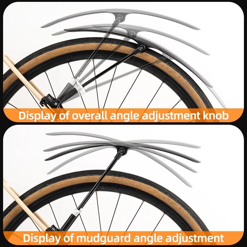 Zachte plastic voor- en achterwingschermen voor fietsen