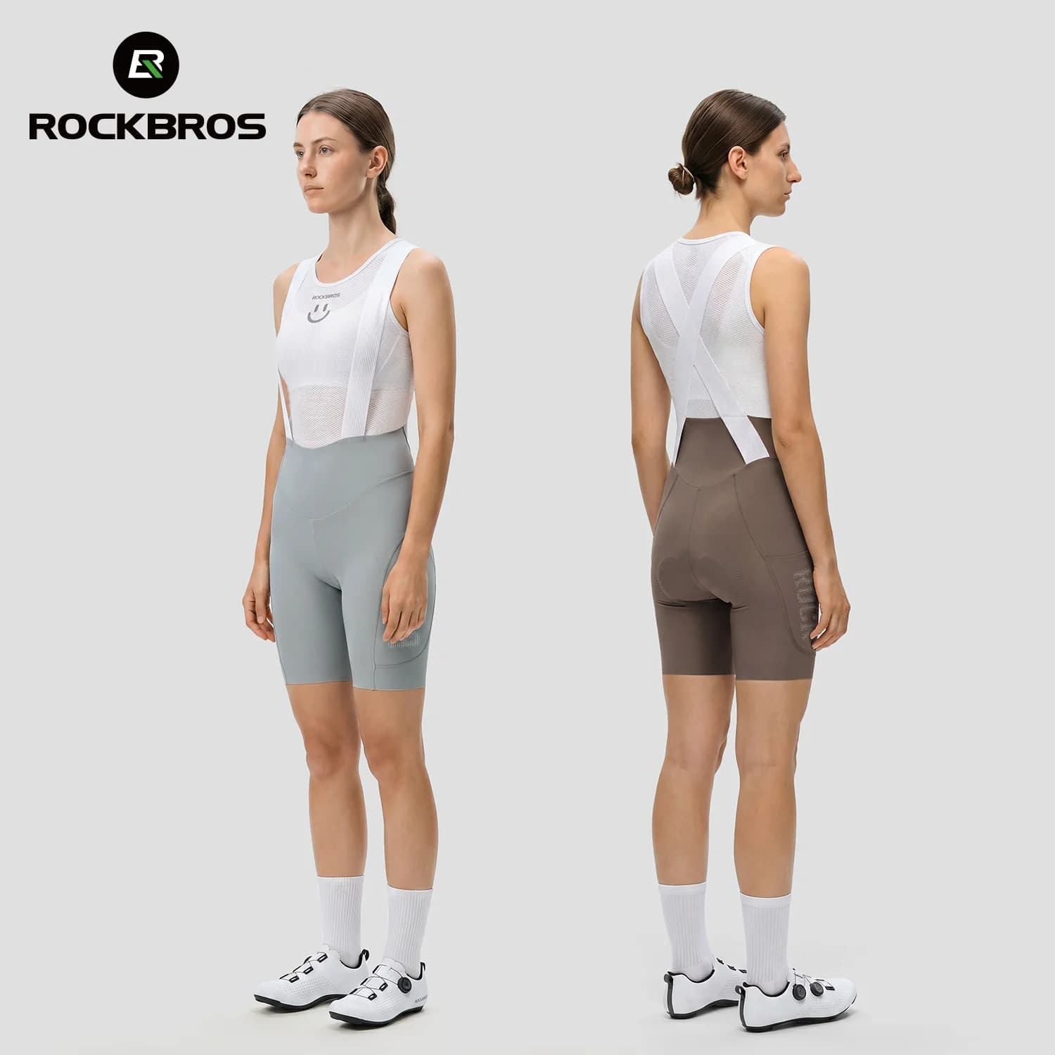 Dames Fietsshorts Met Bretels Hoog Elastisch 3D Padding