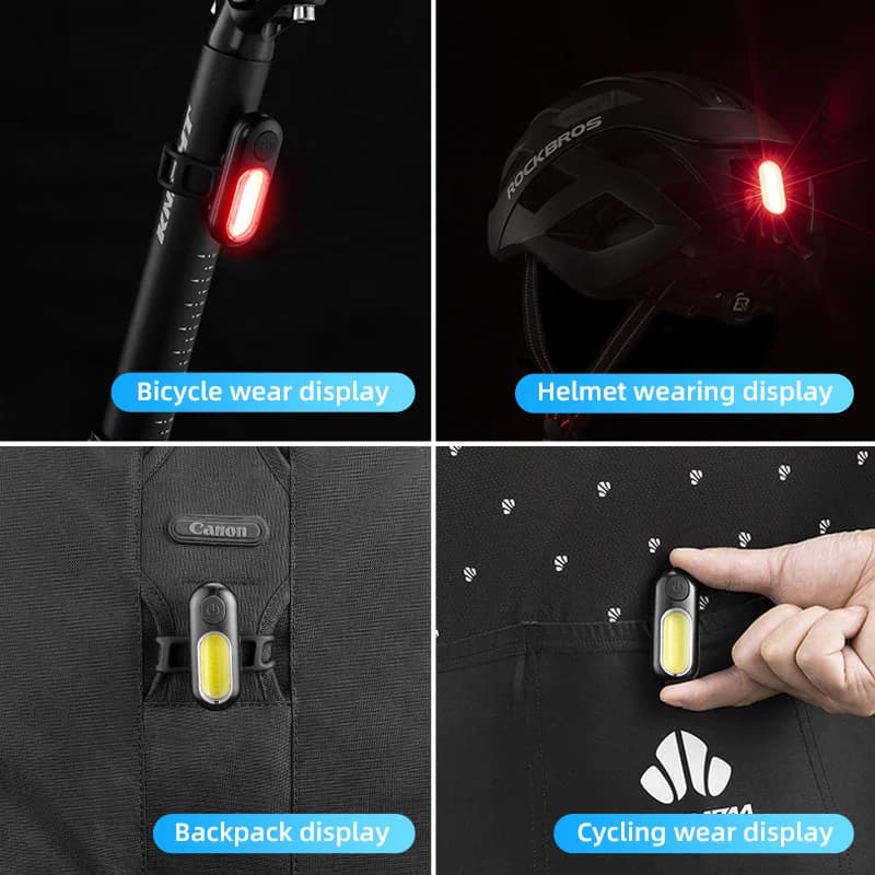 Type-C oplaadbare regenbestendige achterlicht voor fiets