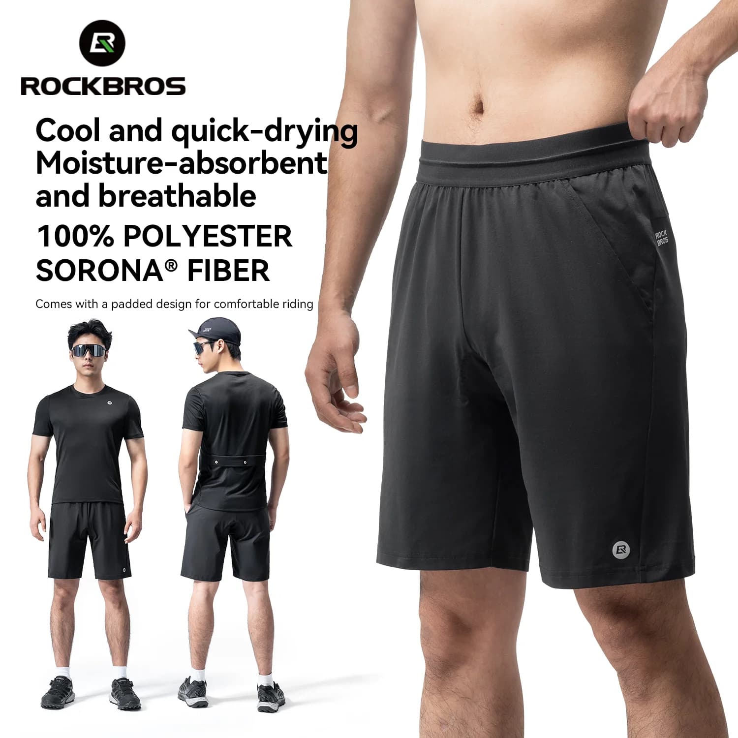 Heren casual zomerfietsbroek met voering