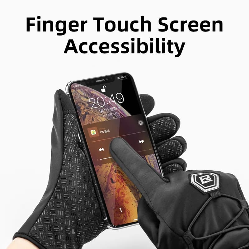 Thermische fleece winddichte fietshandschoenen met touchscreen
