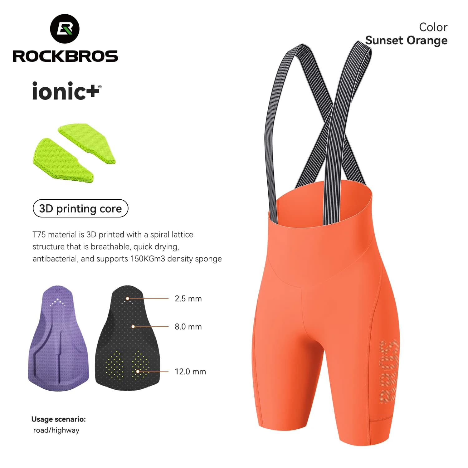 Dames Fietsshorts Met Bretels Hoog Elastisch 3D Padding