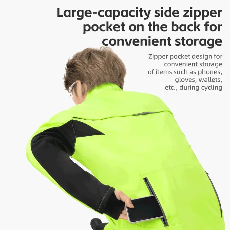 Warme fleece thermische winddichte heren fietstrui