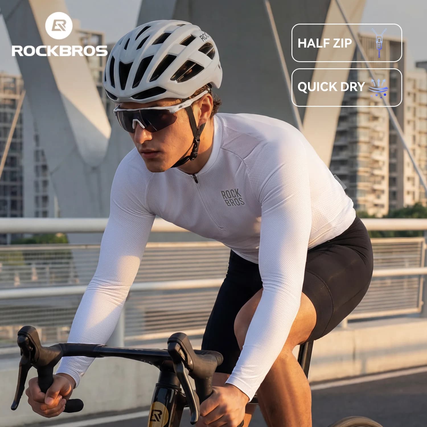 Ademend sneldrogend lange mouwen fietsshirt